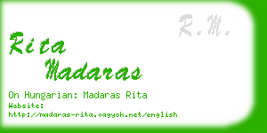 rita madaras business card